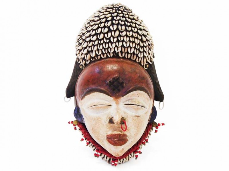 Punu Mask with Cowrie Shells - 2 Punu Mask with Cowrie Shells - 2